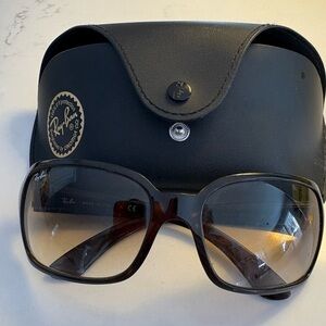 Ray-Ban Brown Oversized Wraparound Glasses